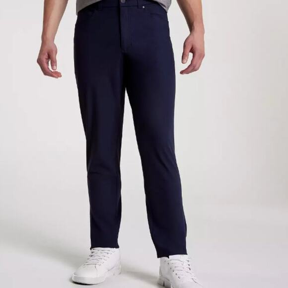 VRST Limitless Slim Fit 5 Pocket Navy Tech Trousers 32x30 NWT - Picture 4 of 10